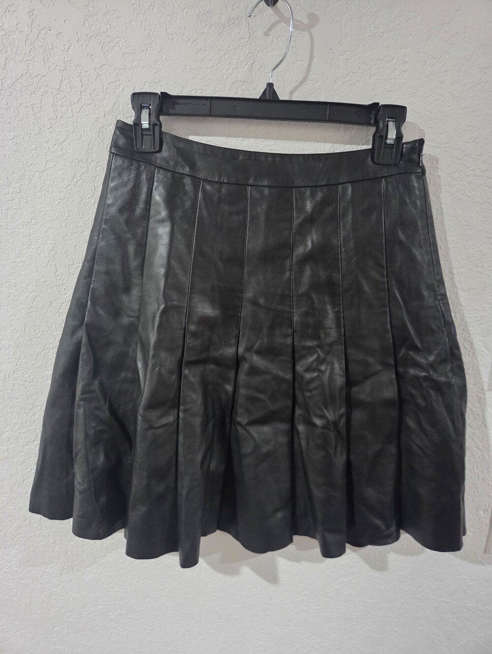 Halogen Black Leather Skirt W/ Polyester Lining Size 0